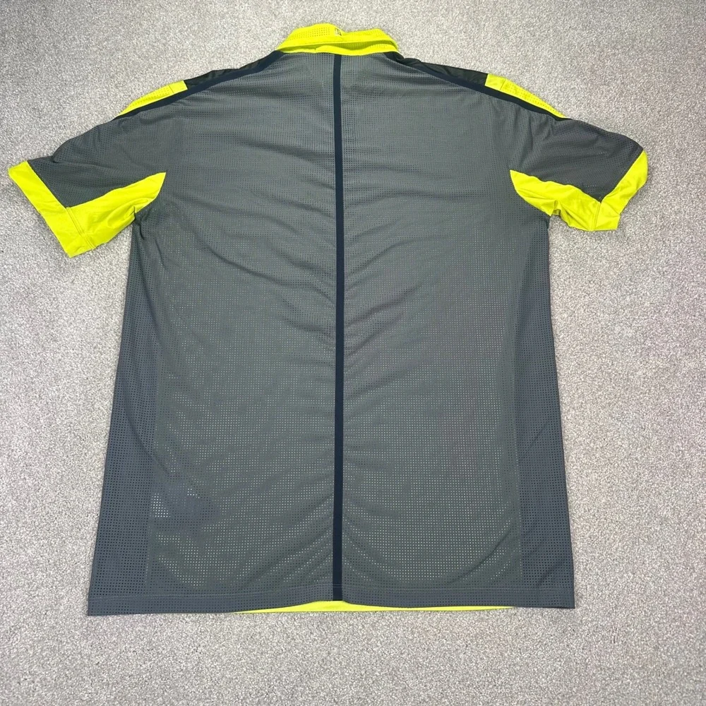 Nike‎ Tiger Woods Collection Dri FIT Golf Polo Shirt Men's Medium Green Yellow